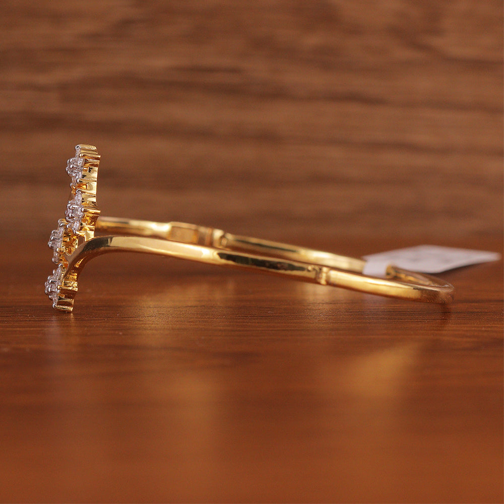 Floral Grace Diamond Gold Bangle