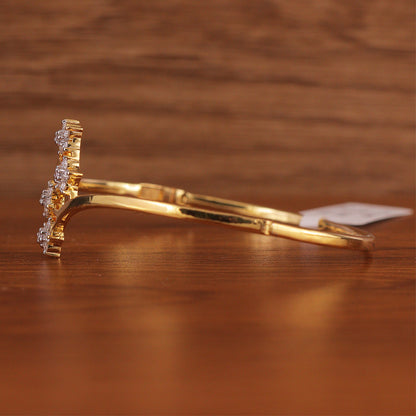 Floral Grace Diamond Gold Bangle
