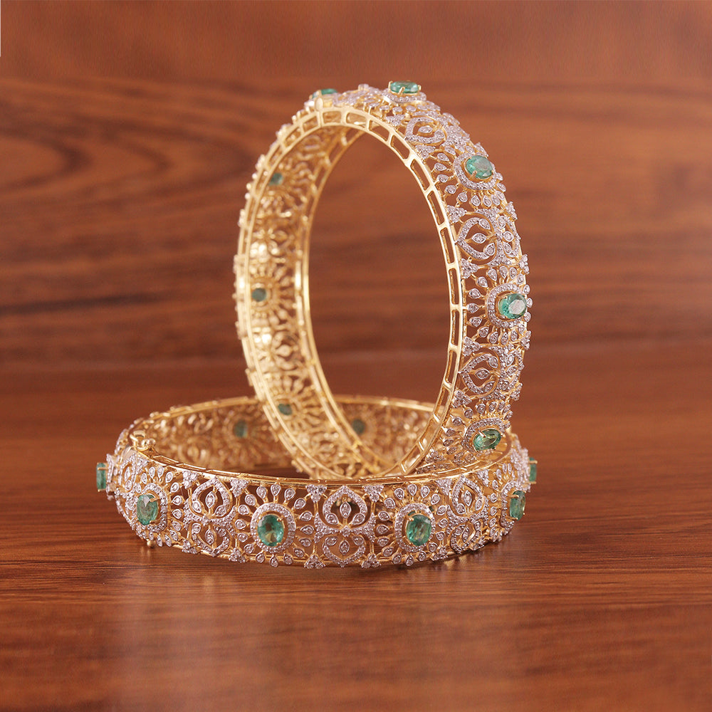 Emerald Royale Diamond Bangle Set