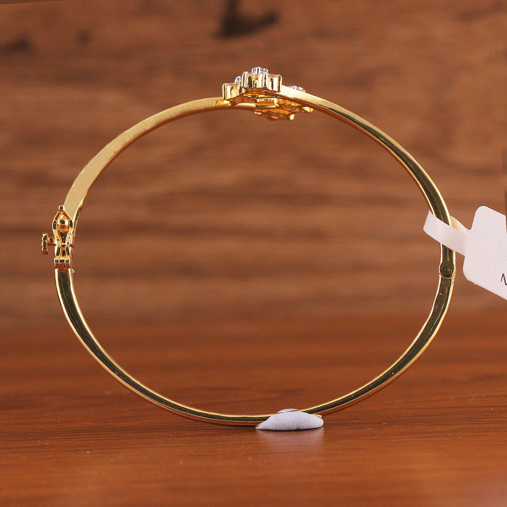 Floral Grace Diamond Gold Bangle