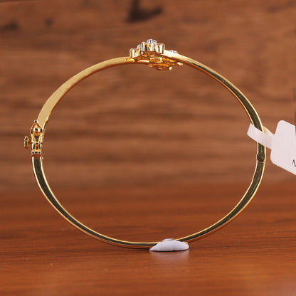 Floral Grace Diamond Gold Bangle