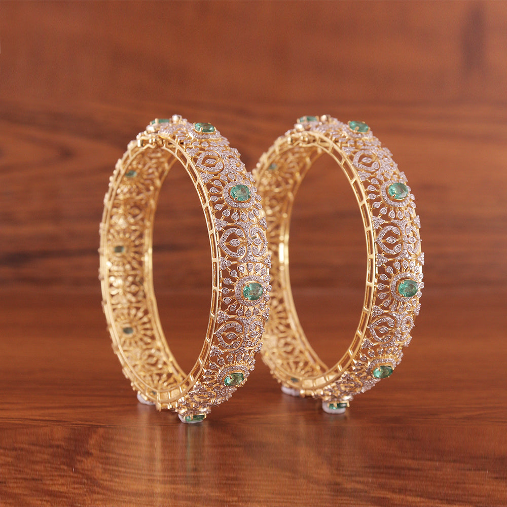 Emerald Royale Diamond Bangle Set