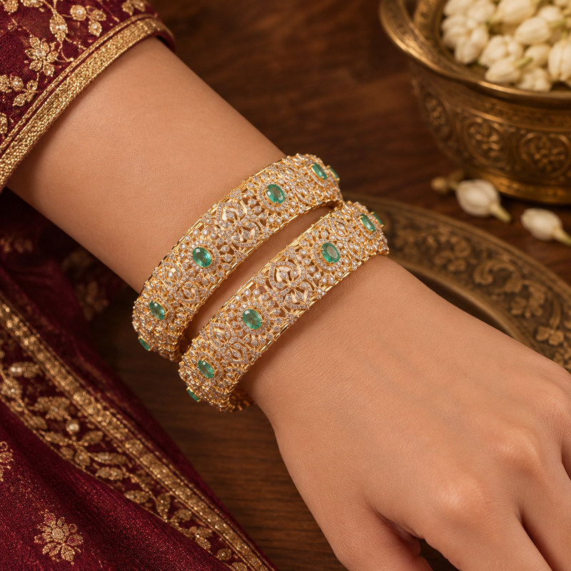Emerald Royale Diamond Bangle Set