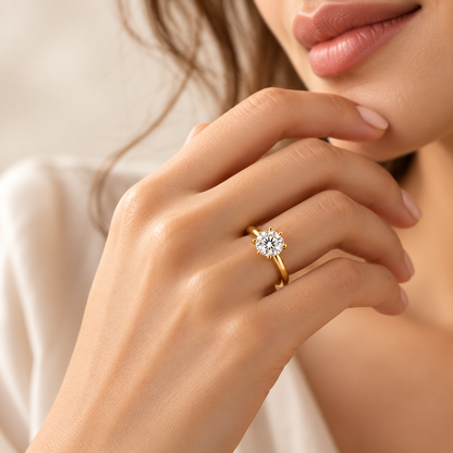Classic Gold Premium Solitaire Ring