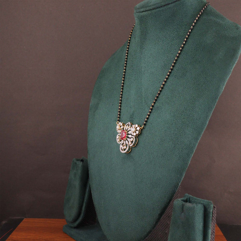 Crimson Bloom Diamond Mangalsutra