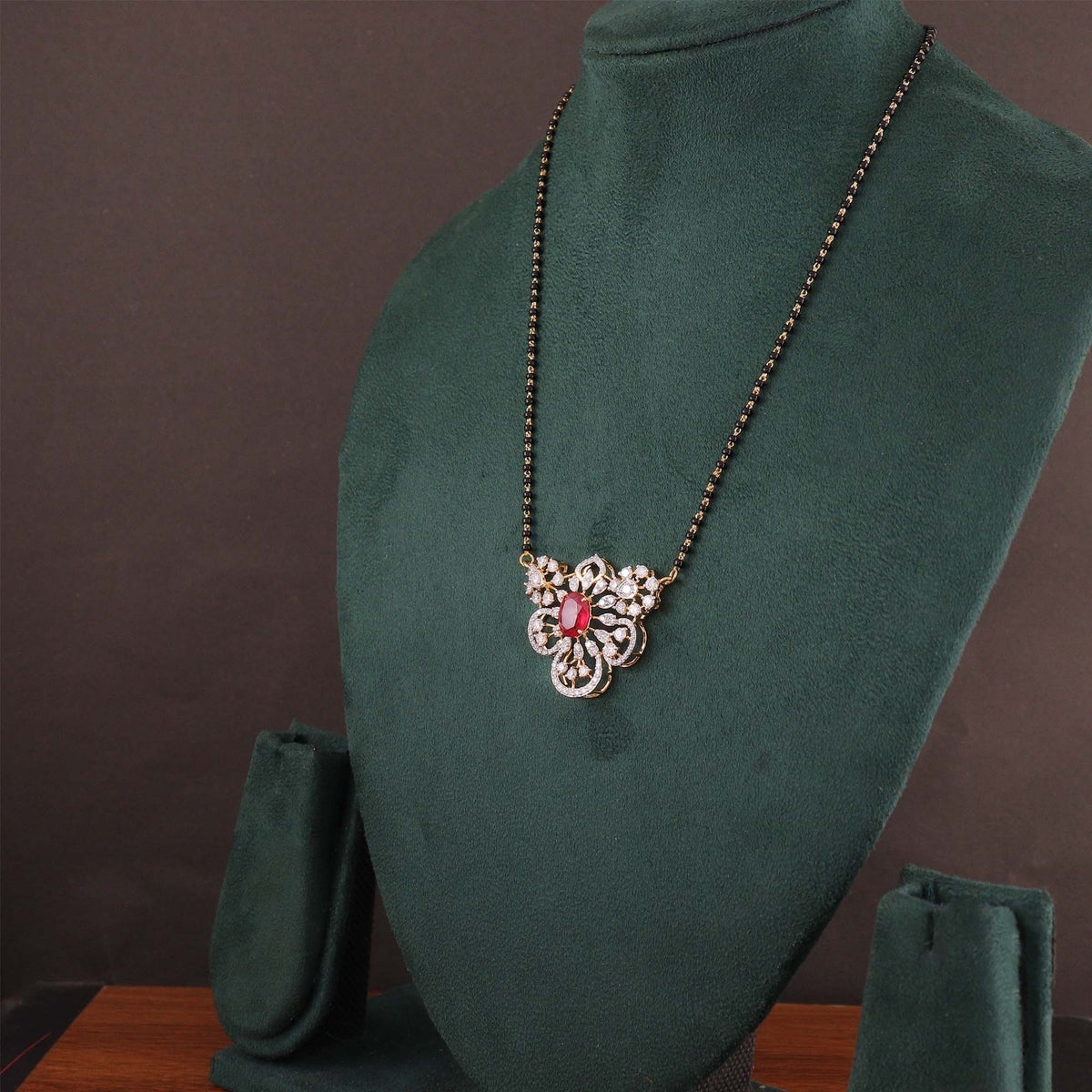 Crimson Bloom Diamond Mangalsutra