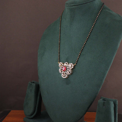 Crimson Bloom Diamond Mangalsutra