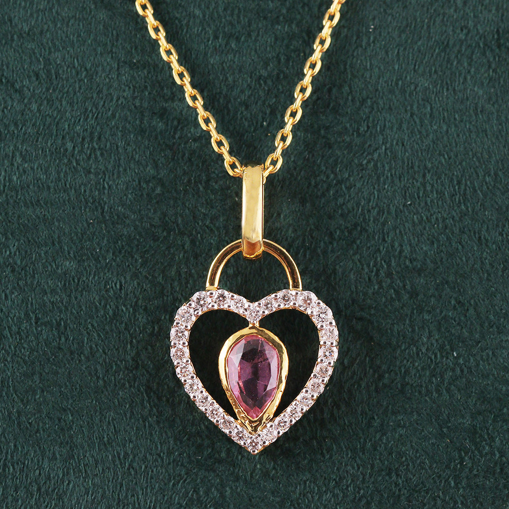Crimson Heart Diamond Pendant
