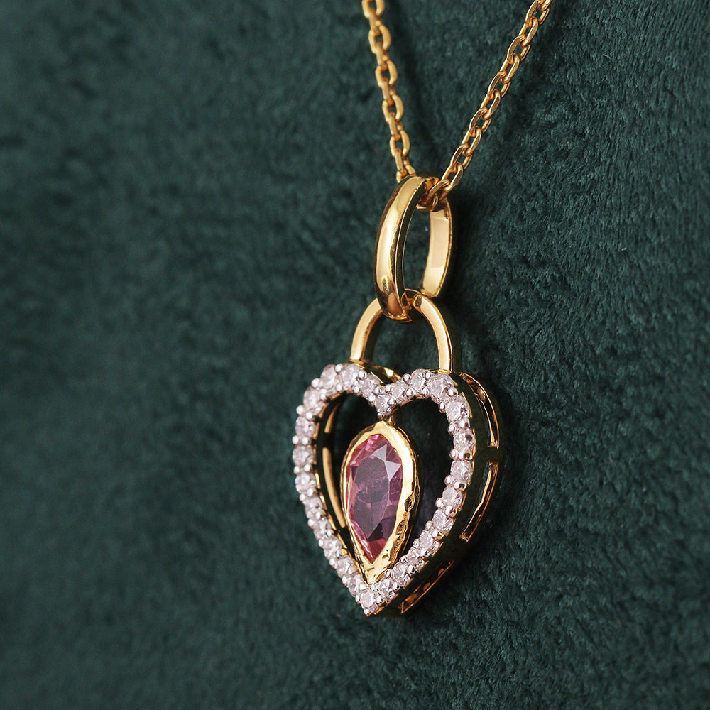 Crimson Heart Diamond Pendant