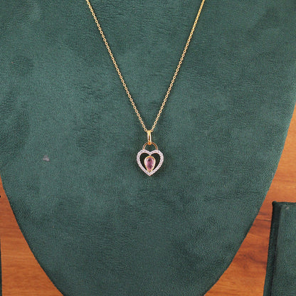 Crimson Heart Diamond Pendant