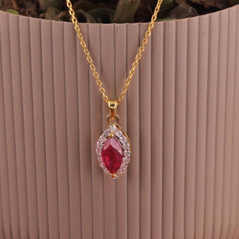 Crimson Marquise Diamond Pendant