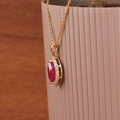 Crimson Marquise Diamond Pendant