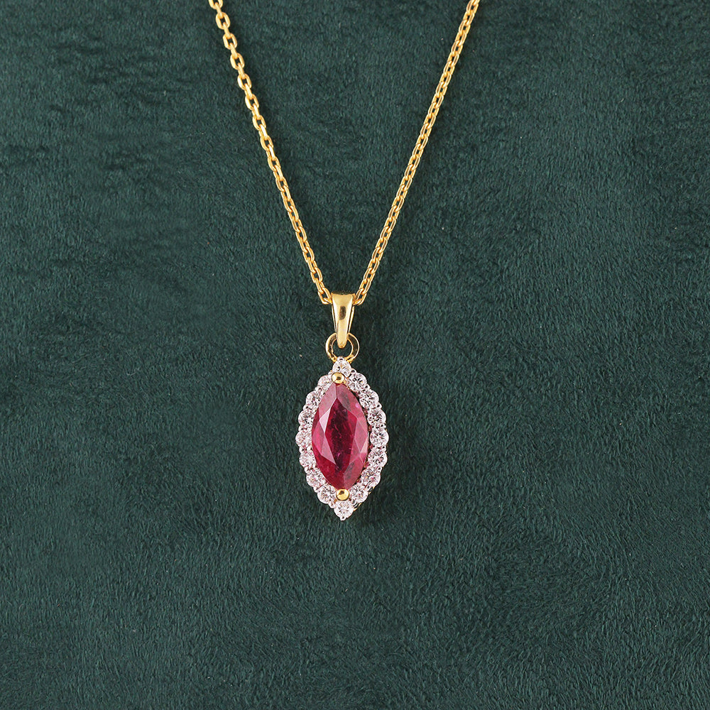 Crimson Marquise Diamond Pendant