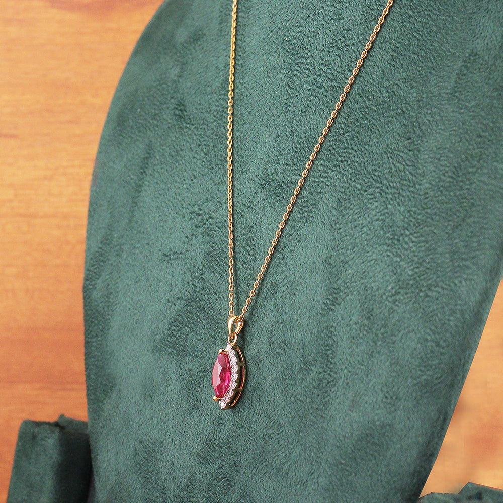 Crimson Marquise Diamond Pendant
