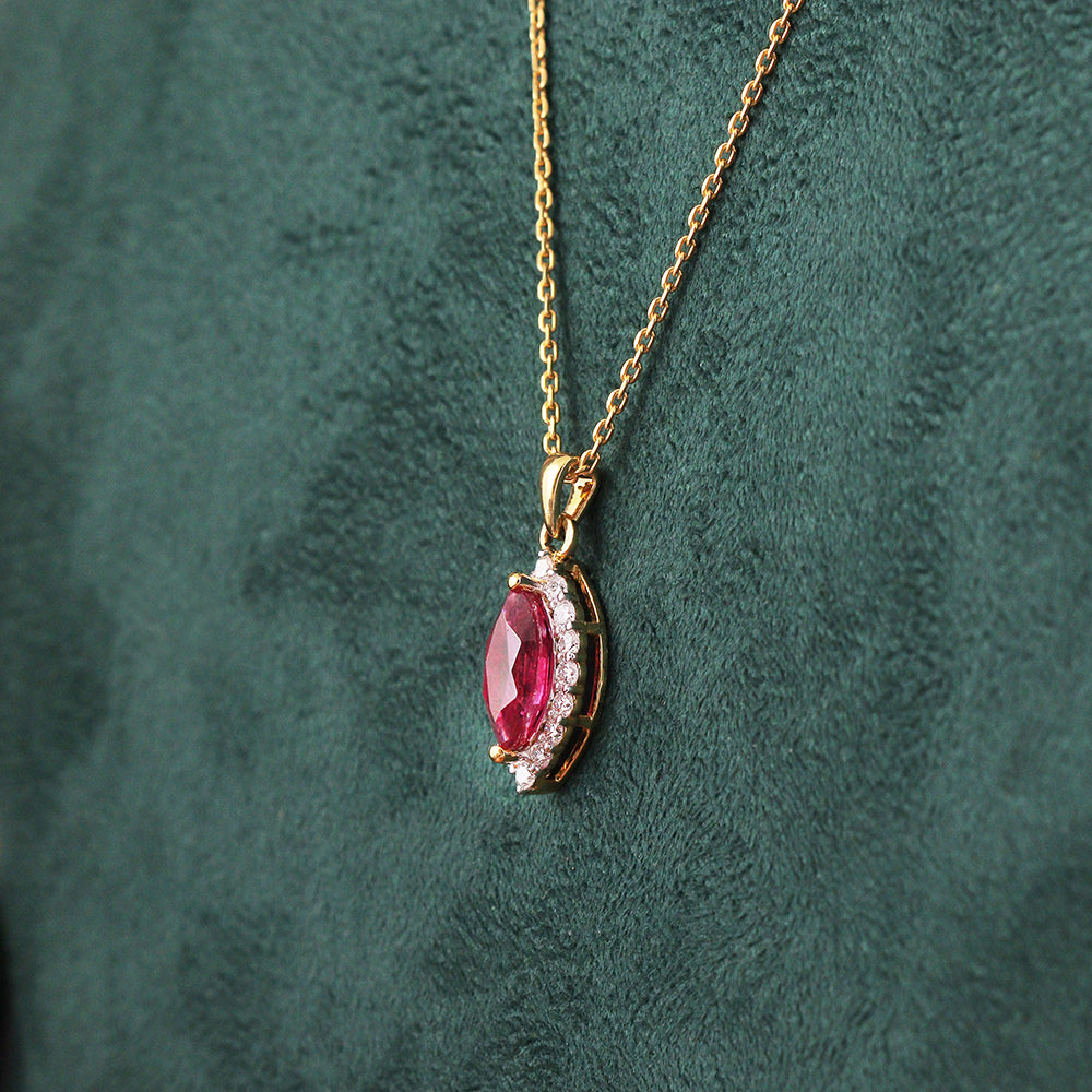 Crimson Marquise Diamond Pendant