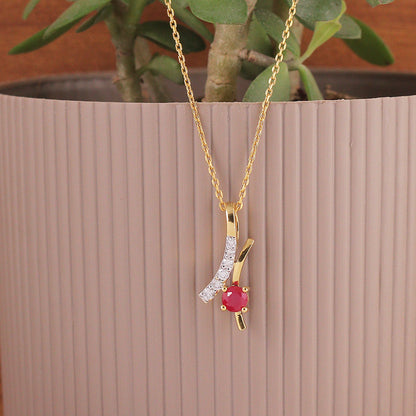 Crimson Spark Diamond Pendant