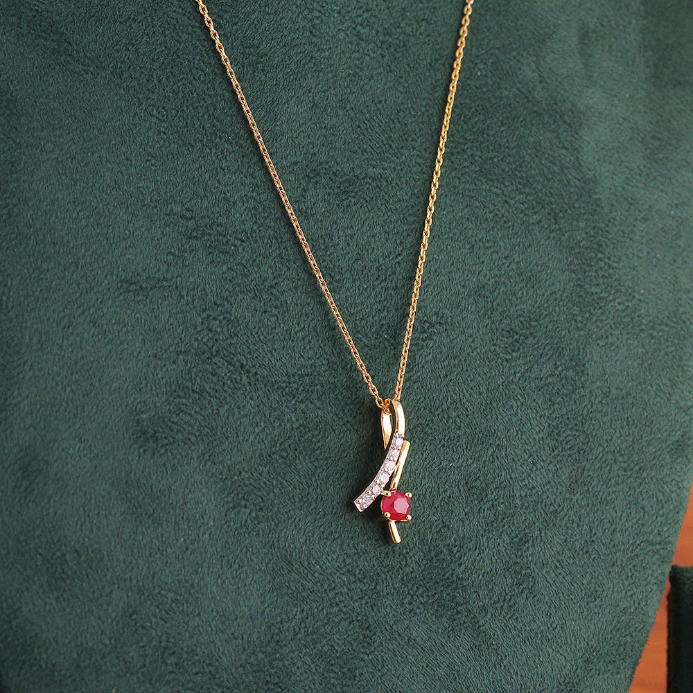Crimson Spark Diamond Pendant