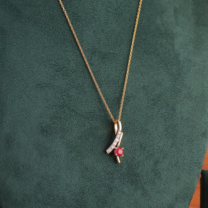 Crimson Spark Diamond Pendant