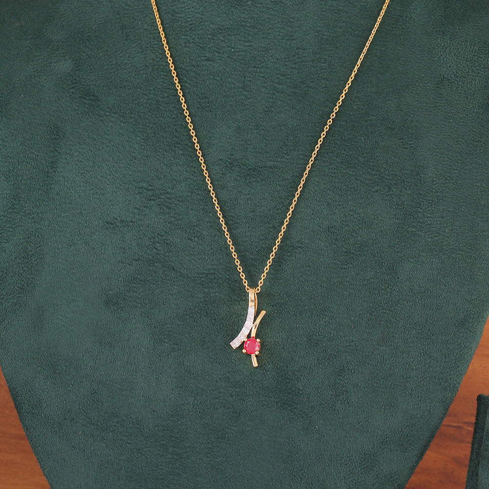 Crimson Spark Diamond Pendant