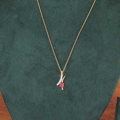 Crimson Spark Diamond Pendant