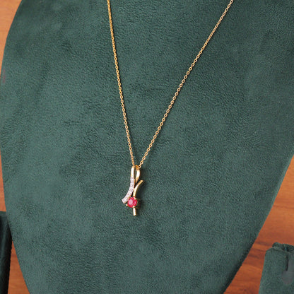 Crimson Spark Diamond Pendant