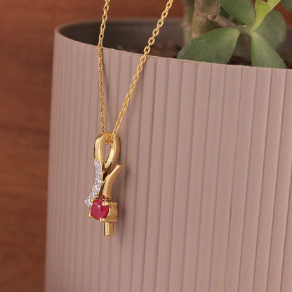 Crimson Spark Diamond Pendant