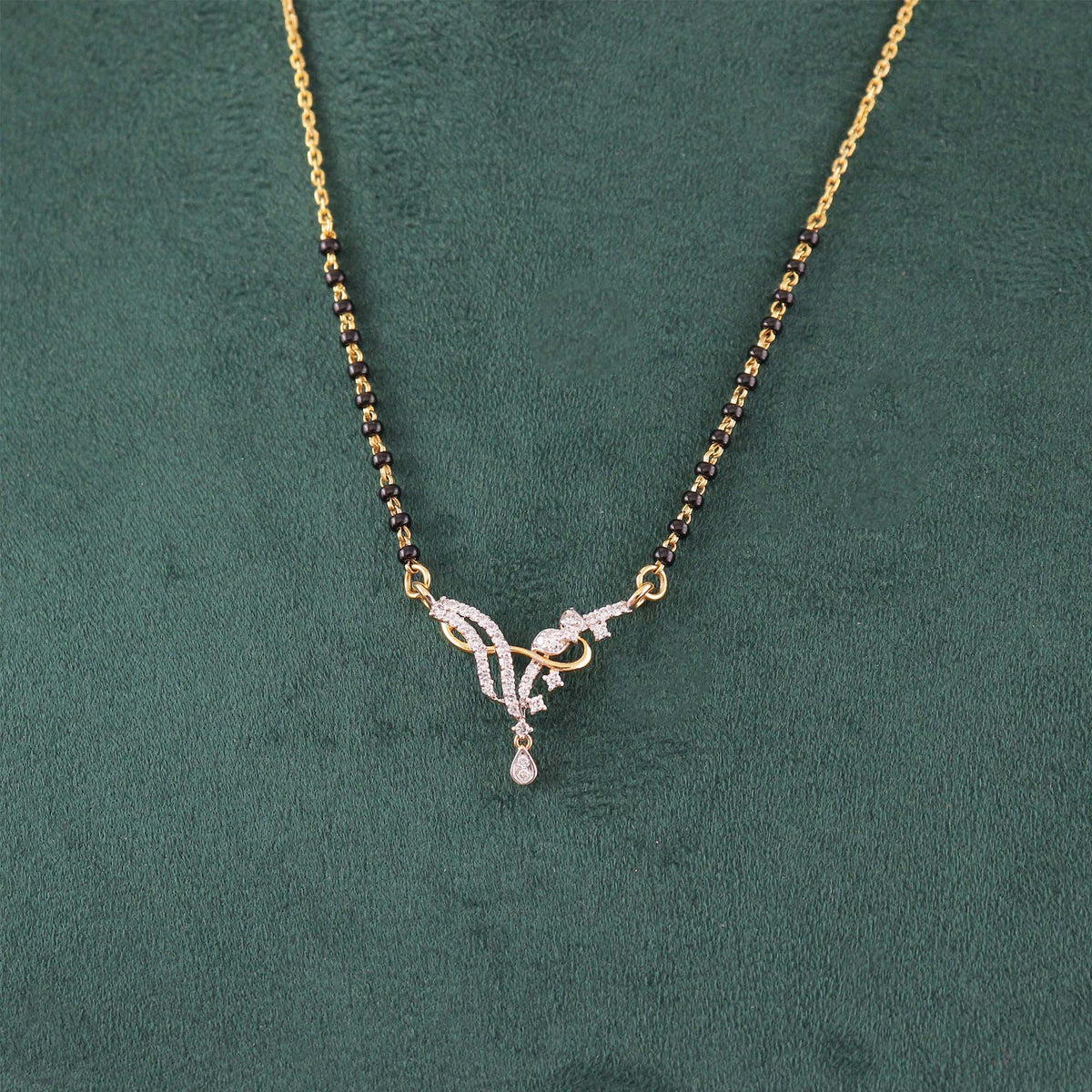 Curved Grace Diamond Mangalsutra