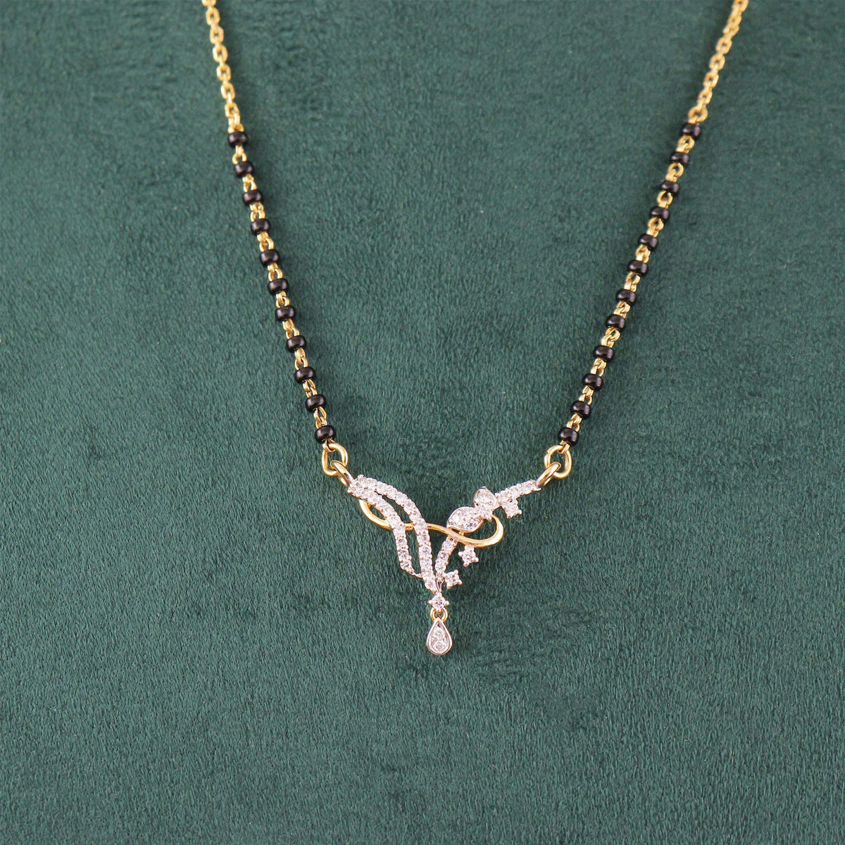 Curved Grace Diamond Mangalsutra
