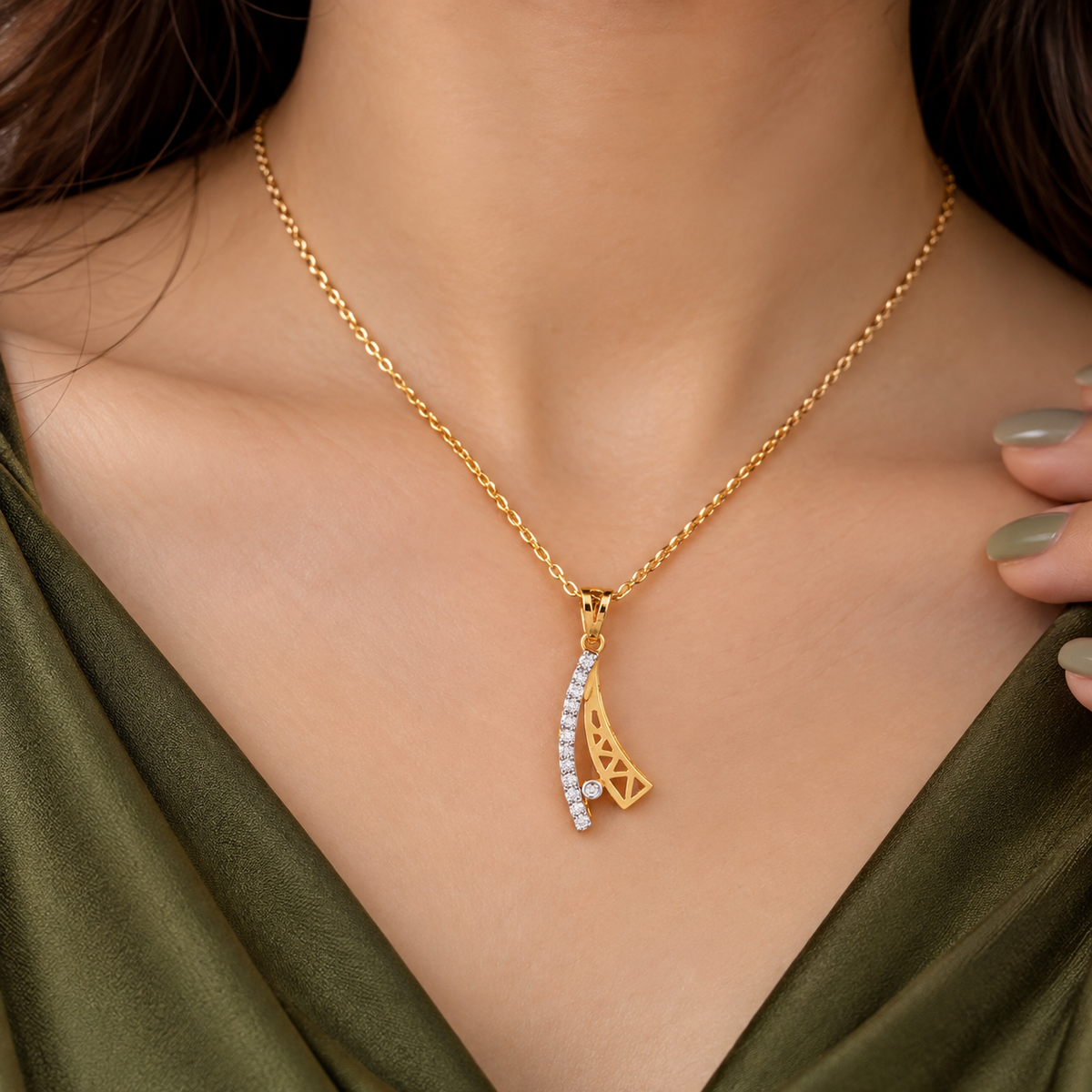 Filigree Marquise Diamond Pendant