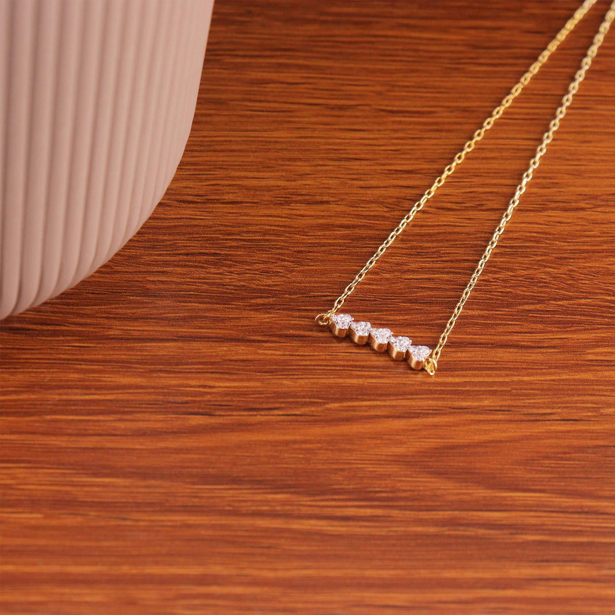 Graduated Bar Diamond Necklace