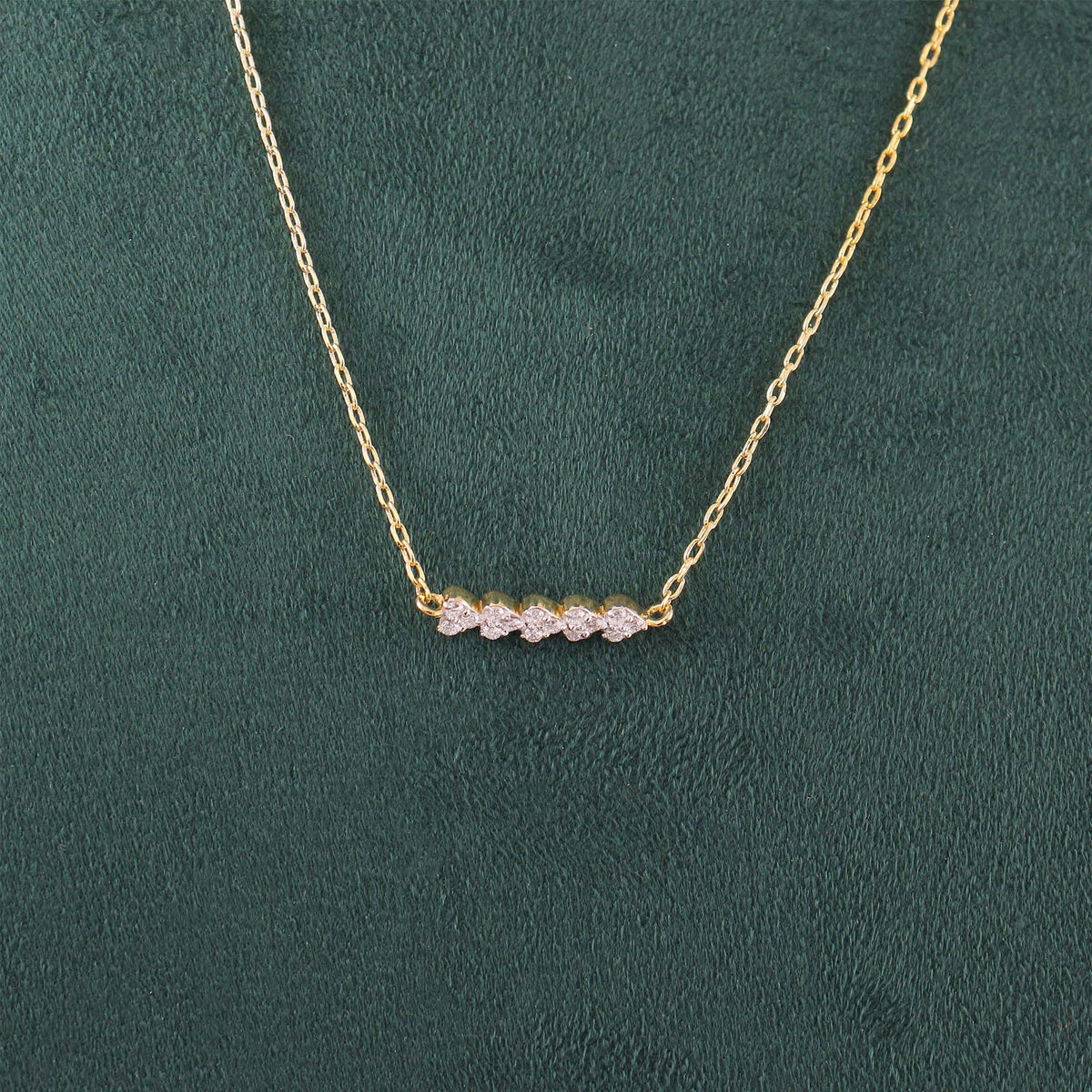 Graduated Bar Diamond Necklace