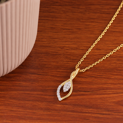 Infinity Leaf Diamond Pendant