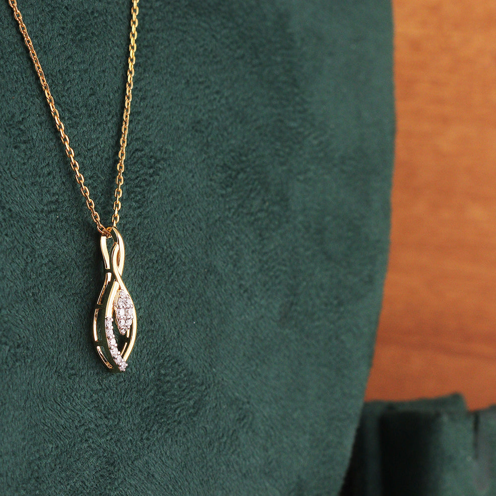 Infinity Leaf Diamond Pendant