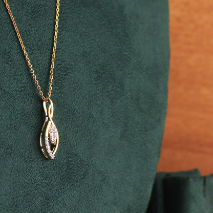 Infinity Leaf Diamond Pendant