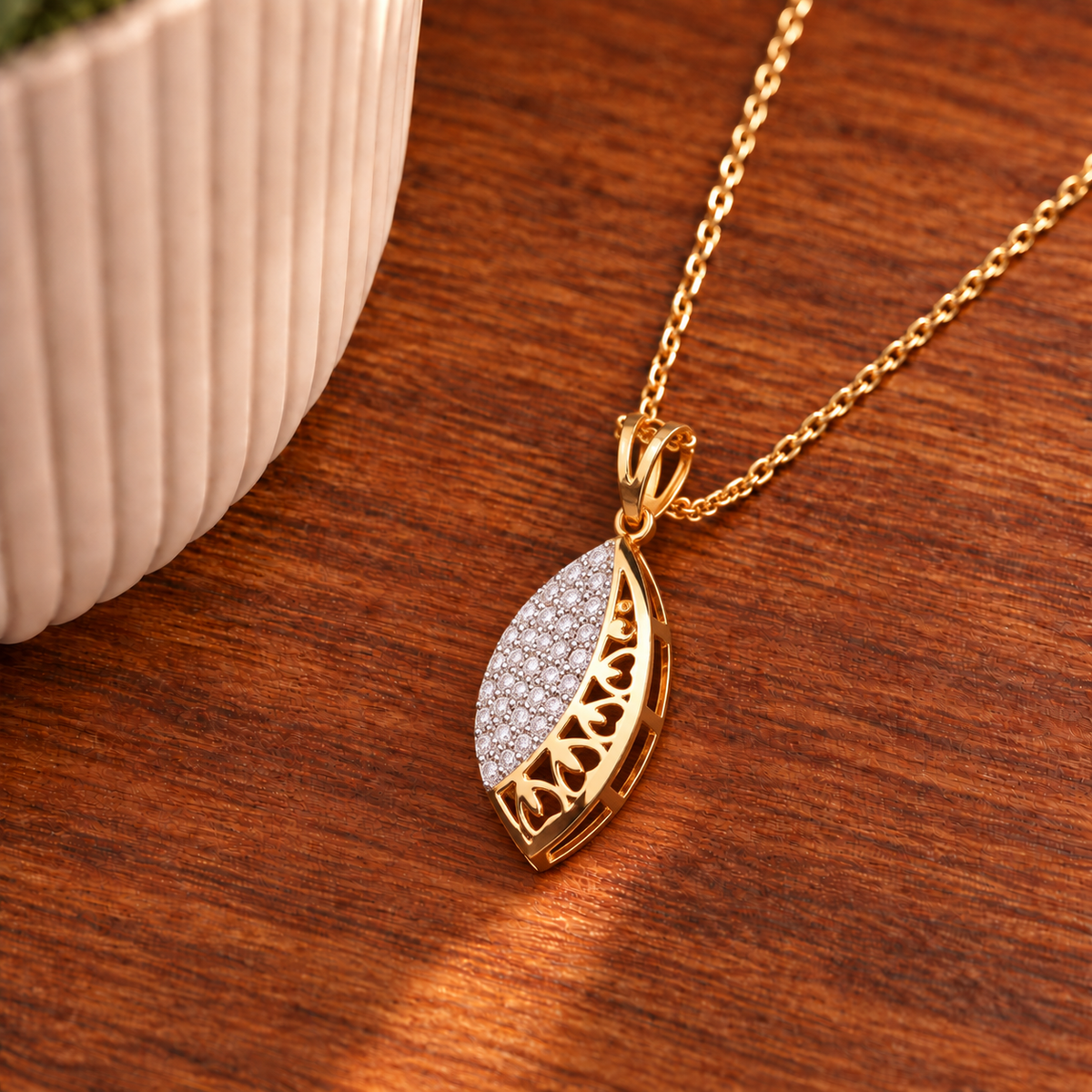 Lattice Marquise Diamond Pendant