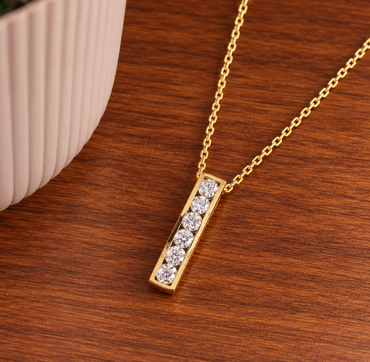 Luminous Bar Diamond Pendant