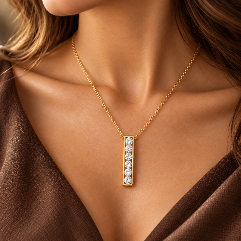 Luminous Bar Diamond Pendant