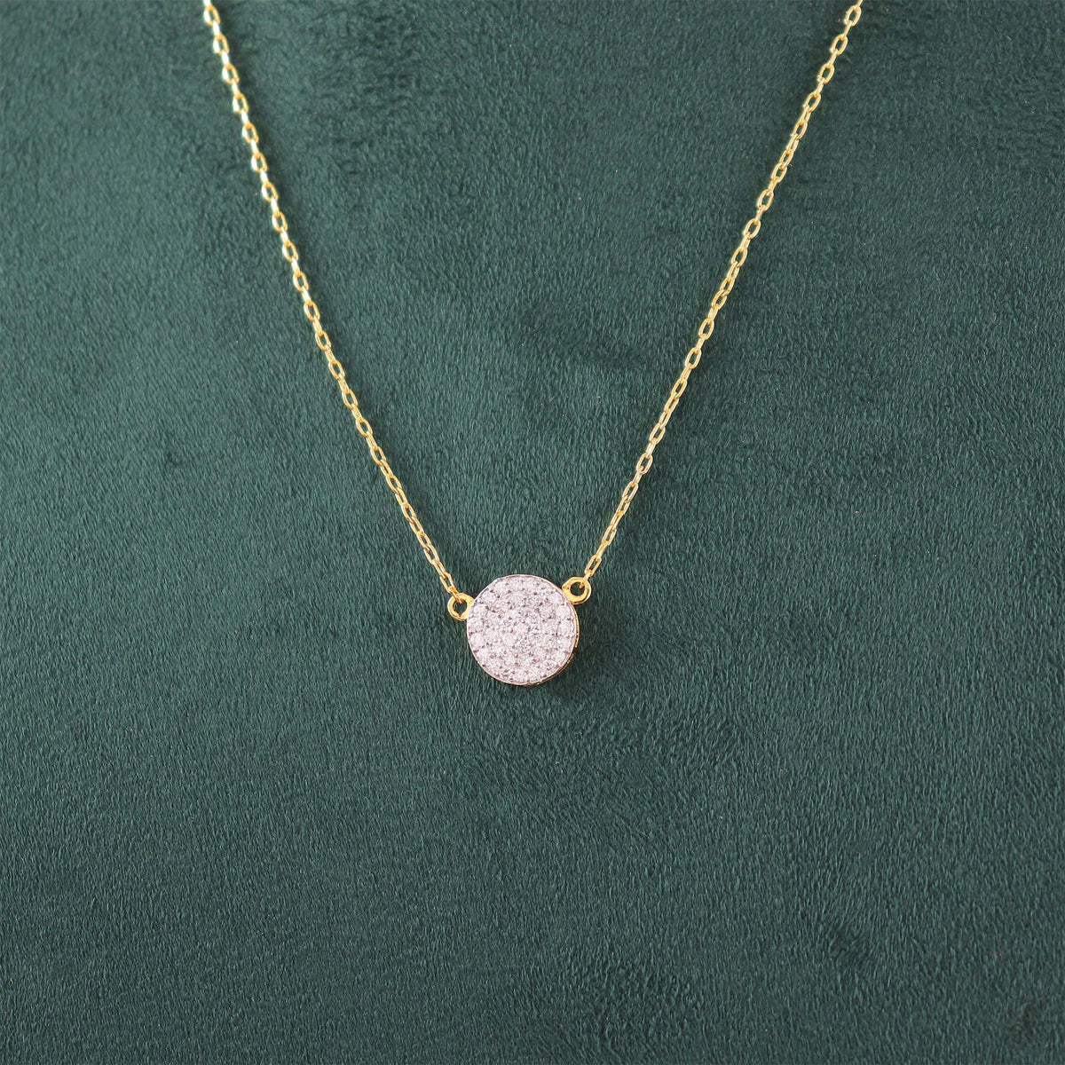 Pave Disc Diamond Necklace