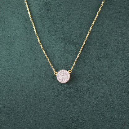 Pave Disc Diamond Necklace