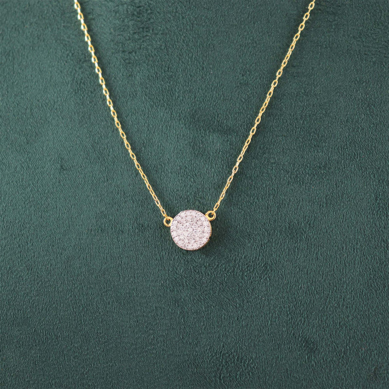 Pave Disc Diamond Necklace