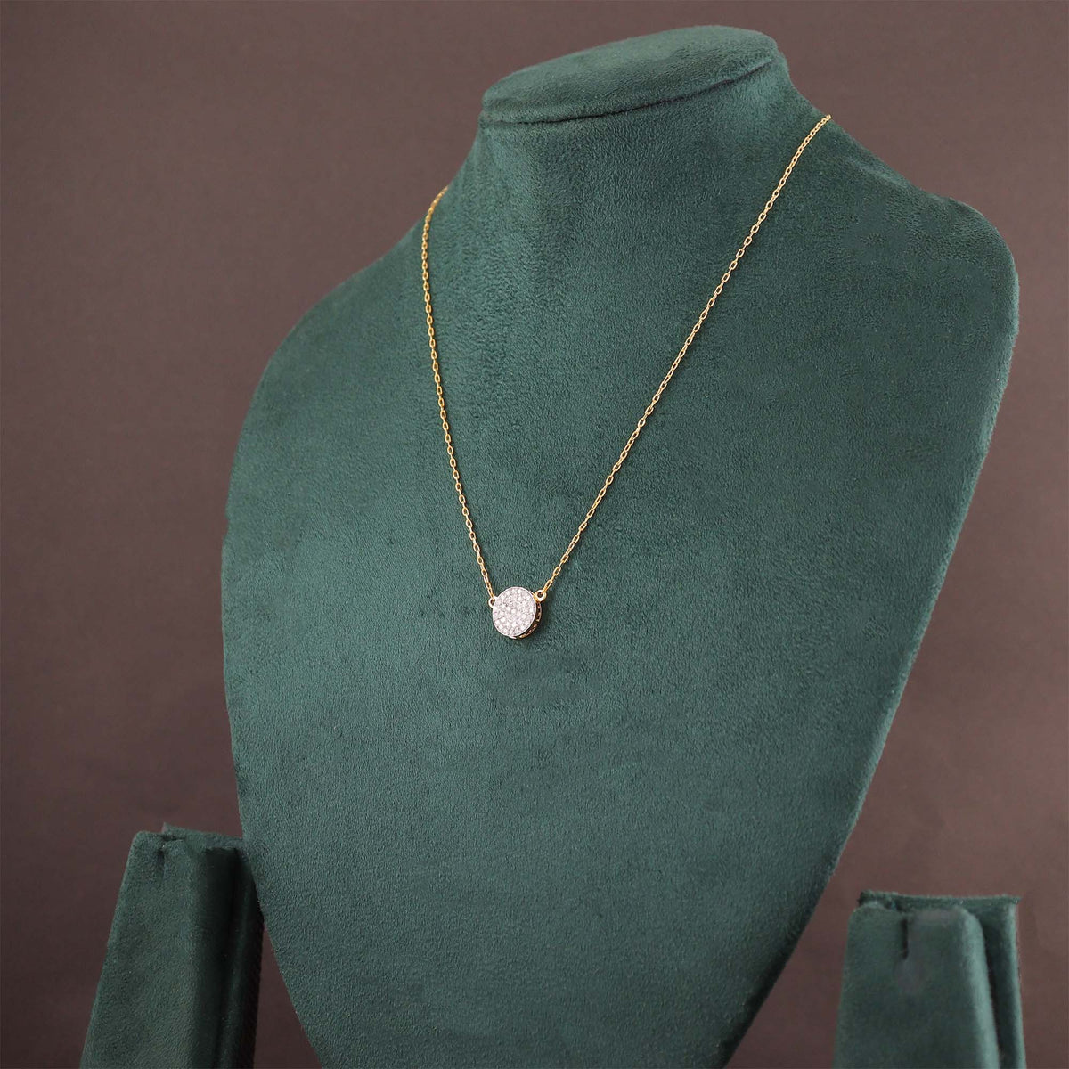 Pave Disc Diamond Necklace