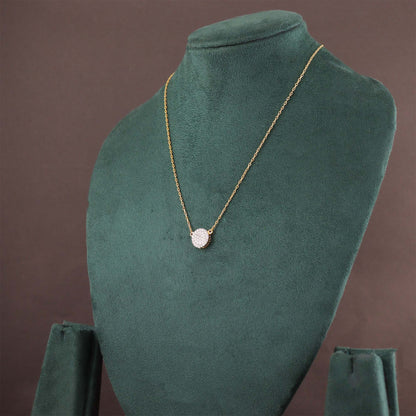Pave Disc Diamond Necklace