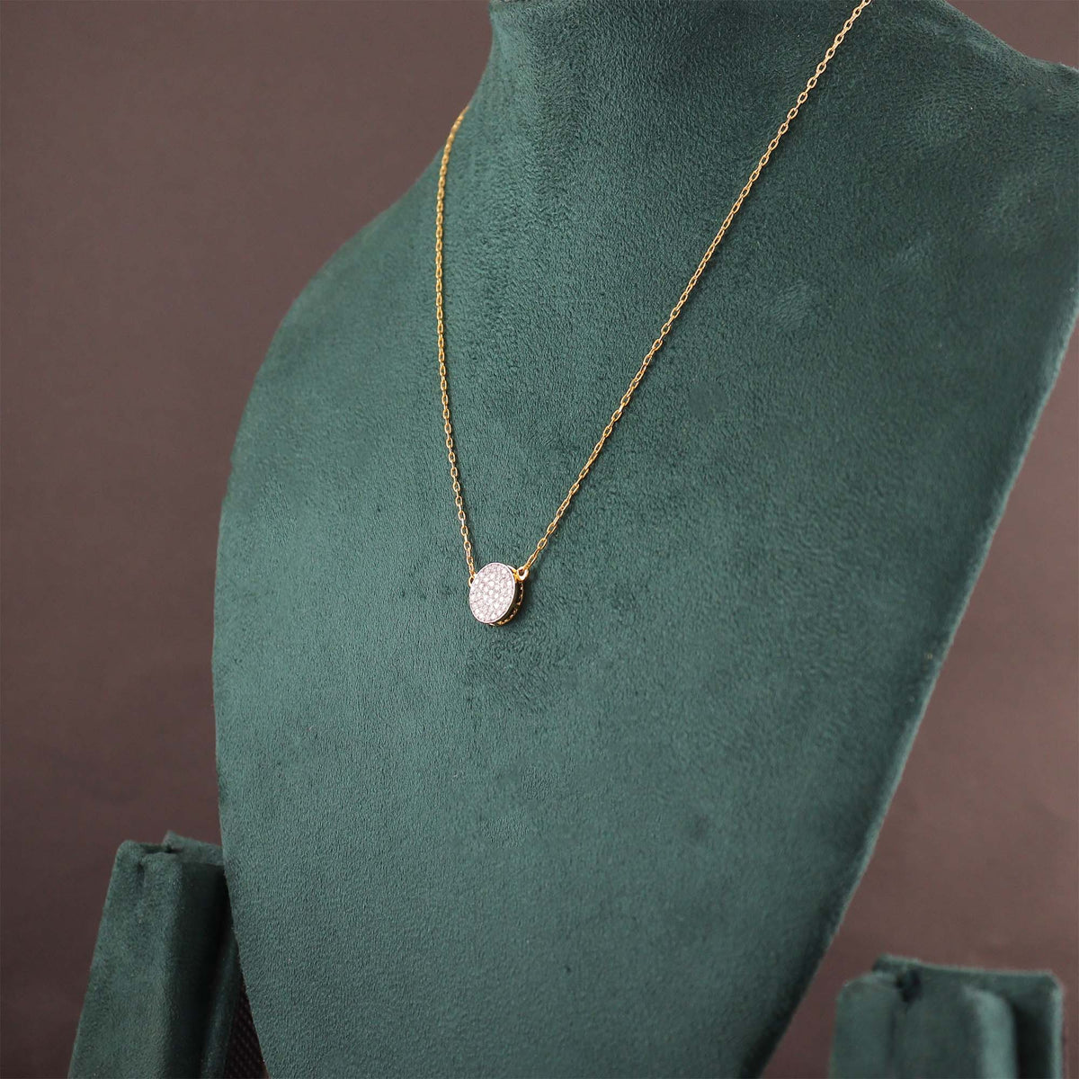 Pave Disc Diamond Necklace
