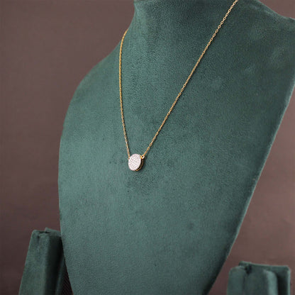 Pave Disc Diamond Necklace