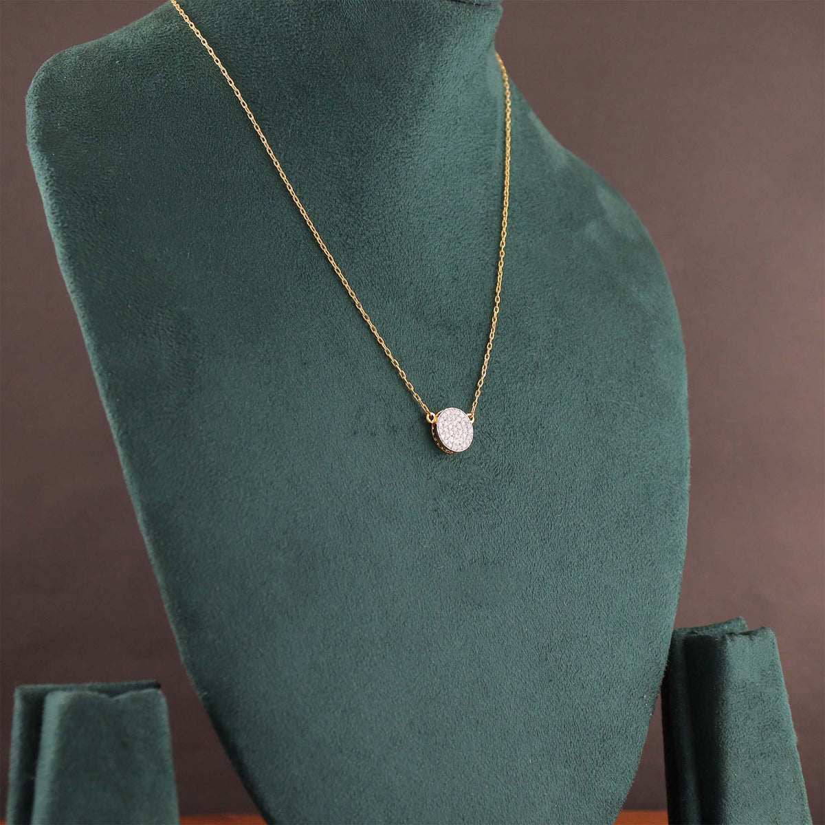 Pave Disc Diamond Necklace