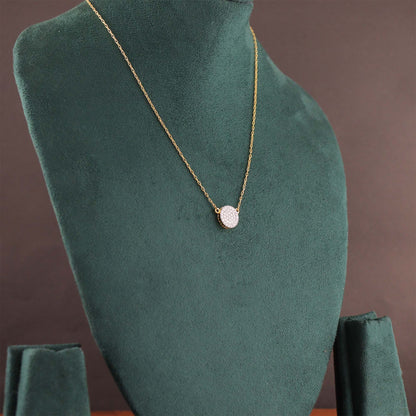 Pave Disc Diamond Necklace