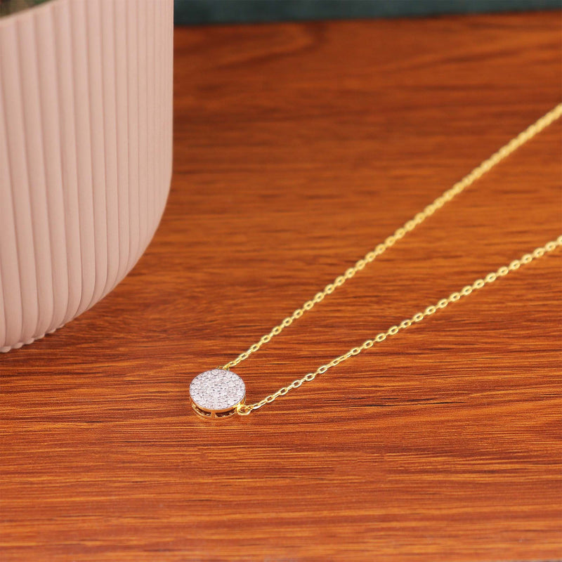 Pave Disc Diamond Necklace