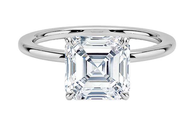 Asscher cut diamond ring