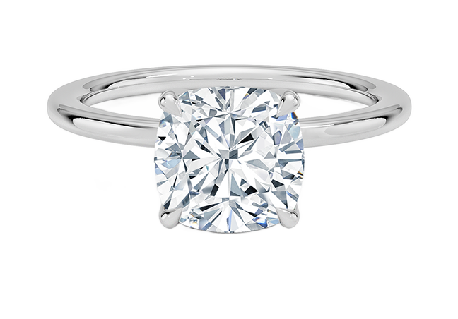 Cushion cut diamond ring