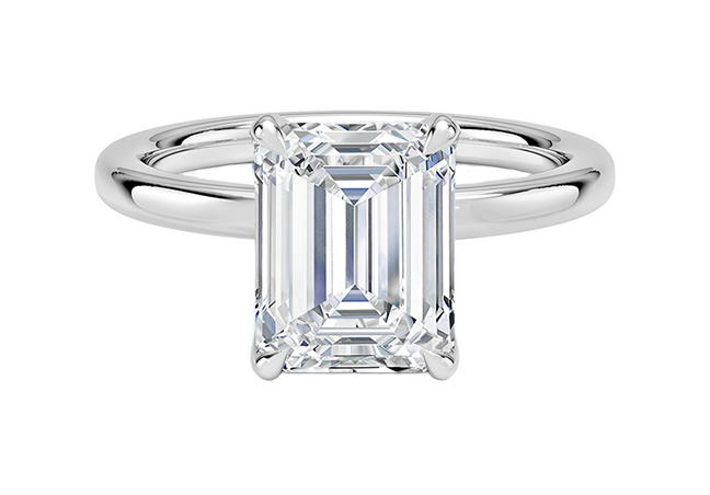 Emerald cut diamond ring